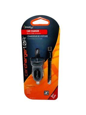 PowerUp! Car Charger 1.0A Micro USB Connector With 3ft Coiled Cable For Tablets